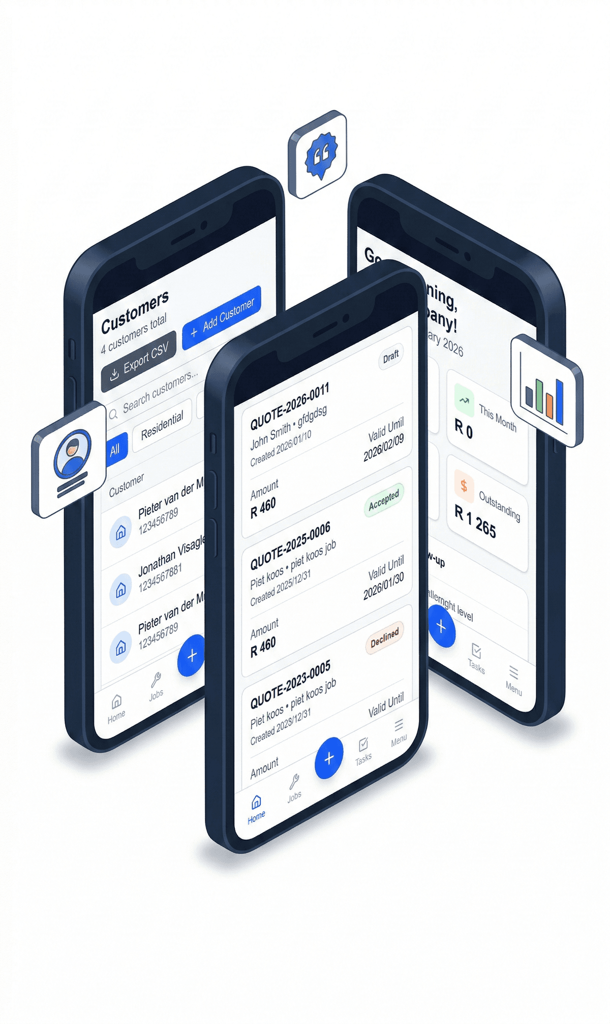 SoloCRM on mobile devices